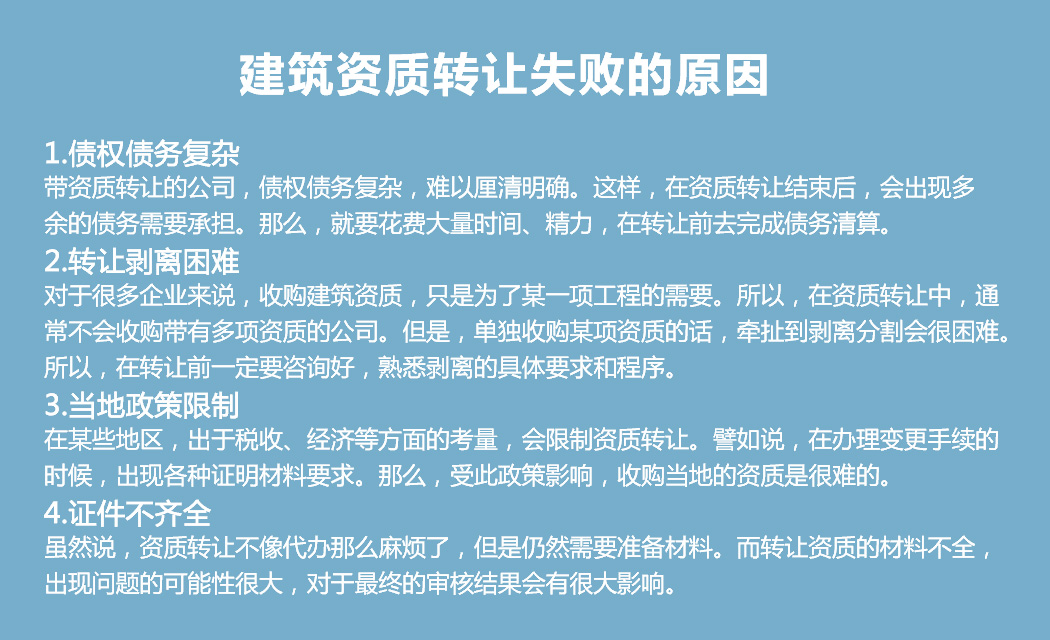 四川成都市资质转让失败常见原因