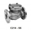 C214-S6不锈钢止回阀，HC44X橡胶瓣止回阀