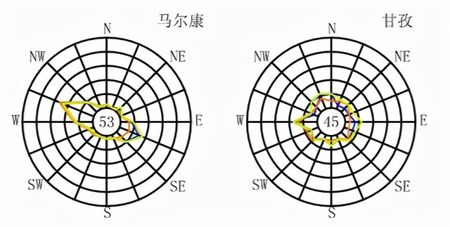 全国各大城市风玫瑰图
