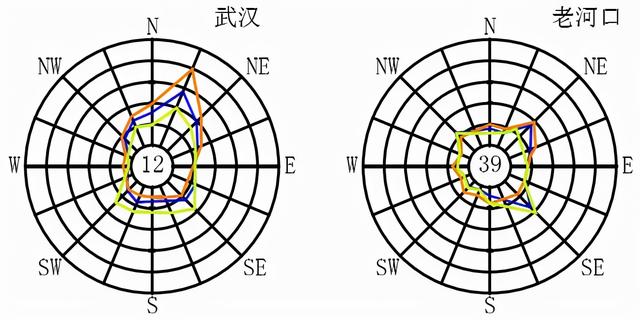 全国各大城市风玫瑰图