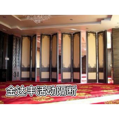 酒店隔断包间活动屏风饭店包厢隔音吊轨移门宴会厅移动折叠隔断墙图2