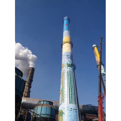 大型混凝土烟囱彩绘美化图1