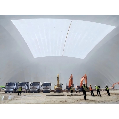 天津市施工工地基坑气膜生产厂家-天津建筑工地基坑气膜-天津煤场充气膜结构煤仓图3